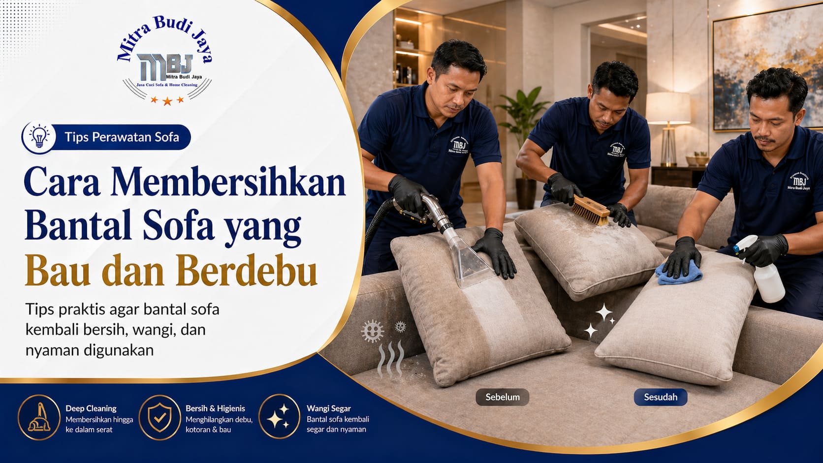 Cara Membersihkan Bantal Sofa yang Bau dan Berdebu