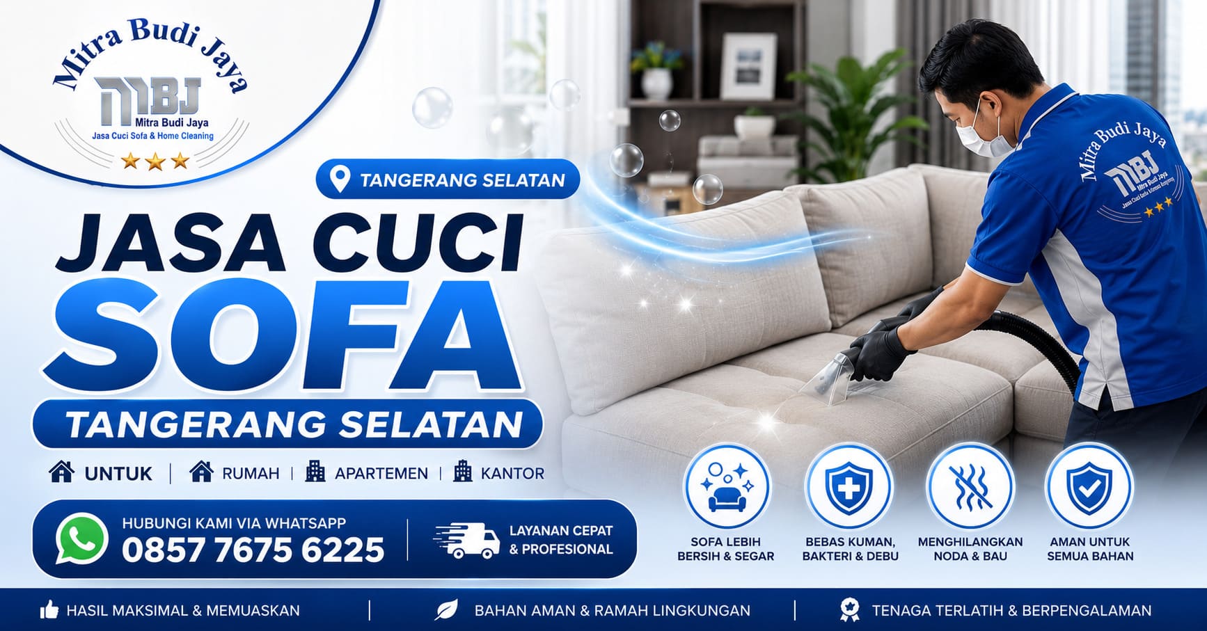 Jasa Cuci Sofa Tangerang Selatan untuk Rumah, Apartemen, dan Kantor