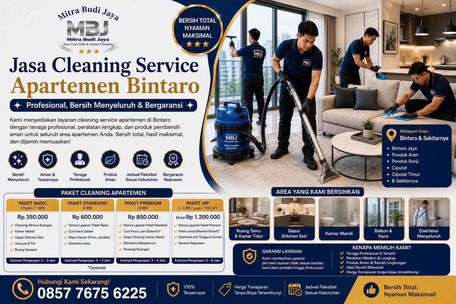 Jasa Cleaning Service Apartemen Bintaro – Profesional, Bersih Menyeluruh & Bergaransi