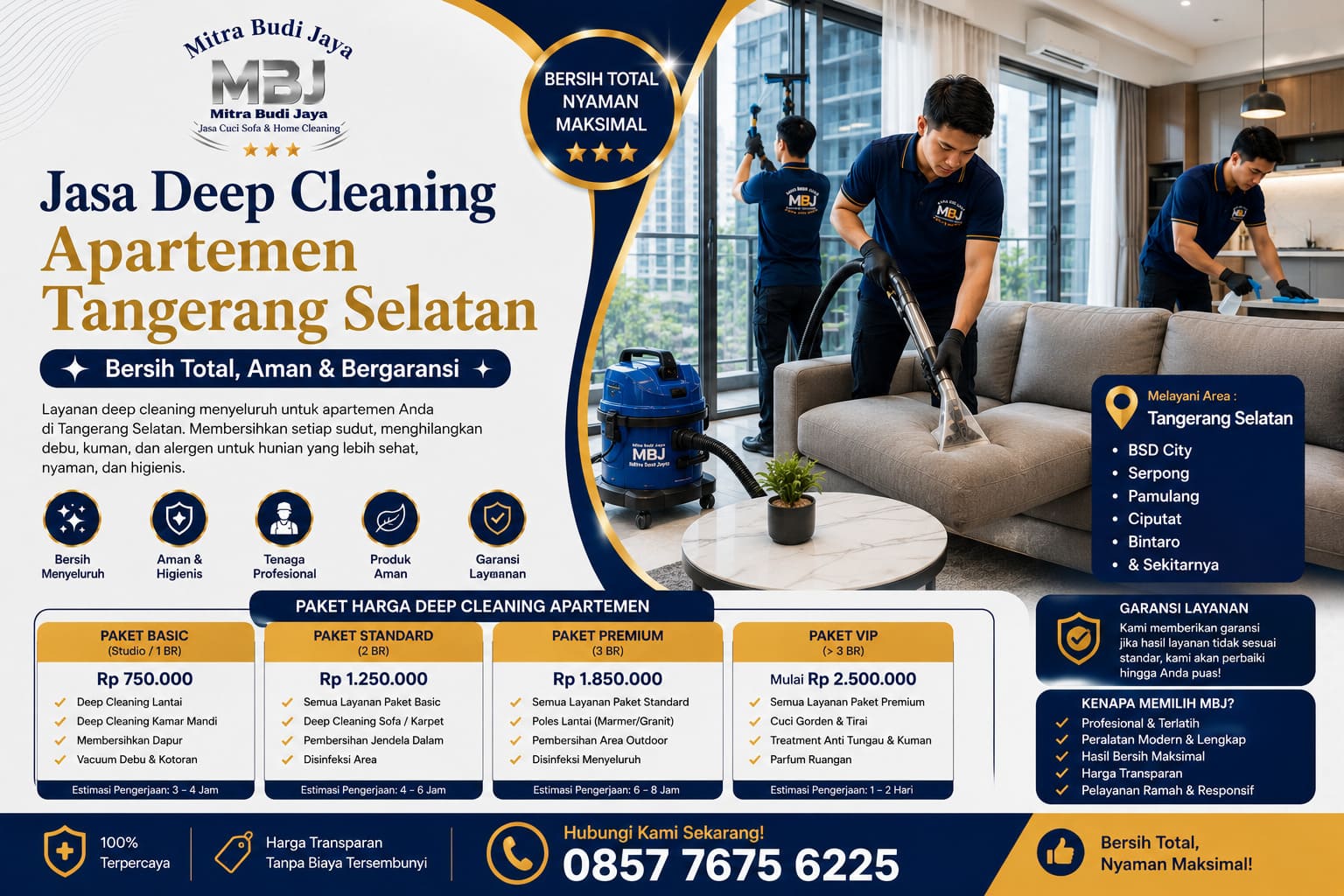 Jasa Deep Cleaning Apartemen Tangerang Selatan – Bersih Total, Aman & Bergaransi