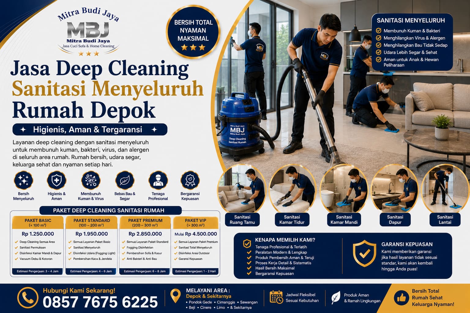 Jasa Deep Cleaning Sanitasi Menyeluruh Rumah Depok – Higienis, Aman & Tergaransi