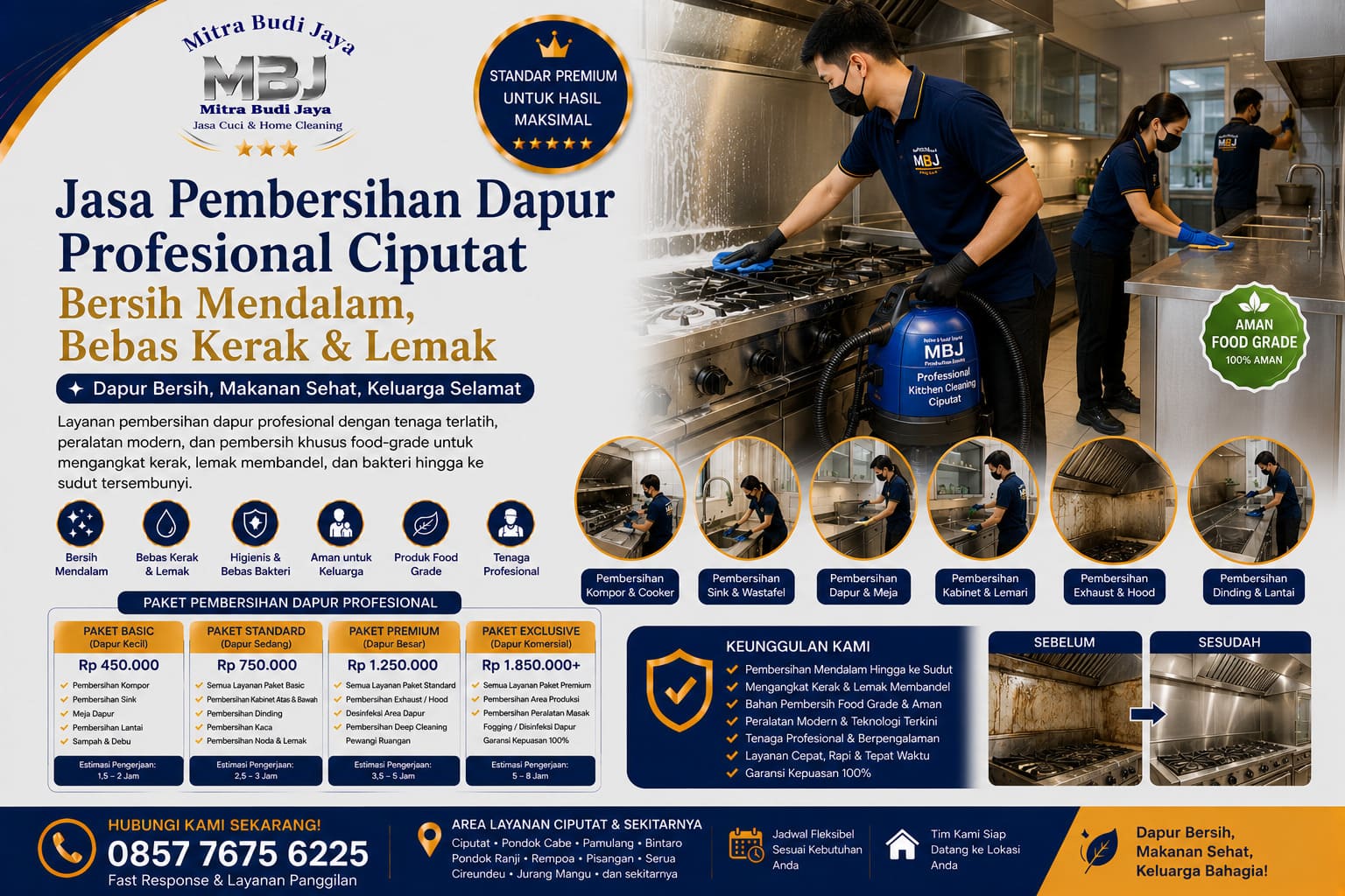 Jasa Pembersihan Dapur Profesional Ciputat – Bersih Mendalam, Bebas Kerak & Lemak